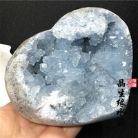天然天青石 原石擺件藍晶簇心 晶體標本 奇石實物圖5