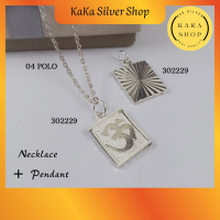 Ready Stock | Original 925 Silver Necklace Chain + OM Pendant (302229) | Rantai Leher + Loket OM Per