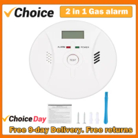 2 in 1 CO and Smoke Alarm Carbon Monoxide Detectors Smoke Detector Smoke Combination CO Alarm Fire CO for Alarm for Home&amp;Kitchen