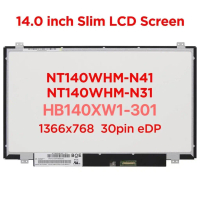 หน้าจอแอลซีดีสำหรับแล็ปท็อป ขนาด 14.0 นิ้ว รุ่น NT140WHM N41/NT140WHM N31/B140XTN02.6/N140BGE E33 สำ
