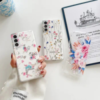 Cute Flower Painted Phone Case for Samsung Galaxy S24 S22 S21 FE S20 Ultra Plus Clear Soft Covers for Samsung Galaxy S23 Fundas