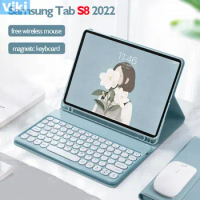 2022 Keyboard Case for Samsung Tab S8 11 inch Wireless Keyboard with Mouse for Samsung Tab S7 2020 Case with Toupad Keyboard