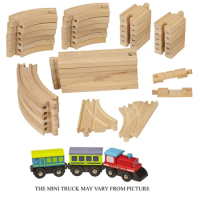 Freeship 43pc/set Compatible with all major brands kids wood train rail track section connector play toys parts fit universal