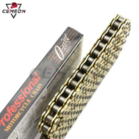 Motorcycle general street car sports car off-road vehicle oil seal chain 428HV X136L gold transmission chain (with O-ring)