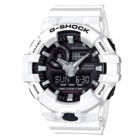 G-SHOCK創新突破金屬感搶眼視覺休閒錶(GA-700-7A)黑面X白53.4mm