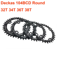 Deckas 104BCD Round Narrow Wide Chainring MTB chain ring bike bicycle 104BCD 32T 34T 36T 38T crankset Tooth plate 104 BCD
