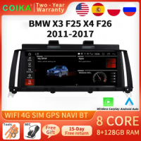 8.8 Inch Wireless Carplay Auto WIFI SIM Car Monitor For BMW X3 F25 X4 F26 GPS Navigator Google BT Andorid 11 Touch Radio Stereo