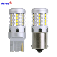 AYJERY 2Pcs 7440 LED Amber Yellow 26 SMD 3020 LED W21W 1156 BA15S 26 LED Canbus Turn Signal Lights Bulbs Canbus White