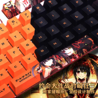 108 Keys PBT 5 Sides Dye Subbed Keycaps Cartoon Anime Gaming Key Caps Cherry Profile DATE A LIVE Keycap For Tokisaki Kurumi