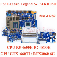 For Lenovo Legend 5-17ARH05H Laptop motherboard NM-D282 with CPU R5-4600H R7-4800H GPU GTX1660TI/RTX2060 6G 100% Test