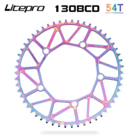 Litepro Ultralight Bicycle Electroplating Color Chainring BCD 130mm 46/48/50/52/54/56/58T AL7075 BMX Folding Bike Chain Ring