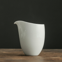 家用茶具簡約甜白釉白瓷公道杯陶瓷勻杯公杯分茶器茶漏杯茶道配件