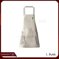 Apron Dapur Celemek Barista Waterproof Dengan Lap Tangan dan Tempat HP Smartphone Bahan Tebal Lucu P