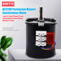 60KTYZ Permanent Magnet Synchronous MOTOR AC220V 14W Low Speed MOTOR Forward Reverse Gear MOTOR 1/5/10/15/20/30/50/60/80/110rpm