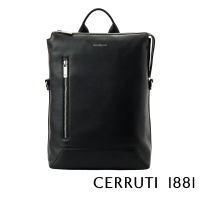 【Cerruti 1881】義大利頂級小牛皮後背包(黑色 CEZA06554M)
