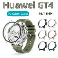 For Huawei Watch GT 4 41mm 46mm Accessoroy Glass + Case PC All-around Bumper Protective Cover + Screen Protector for Huawei GT4