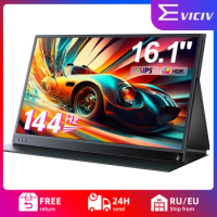 EVICIV 16.1'' 144Hz Portable Gaming Monitor 100% sRGB 1080P FHD With HDR Ultra Slim Eye Care External Second Screen For Laptop