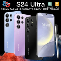 New S24 Ultra Smart phone 5G Original Android 7.3 Inch Full Screen Face ID 16GB+1TB MObile Phones Global Version 4G 5G Cell