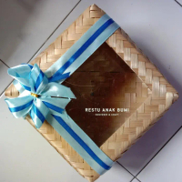 Besek 18cm Mika Pita Biru - Besek Box - Besek Makan