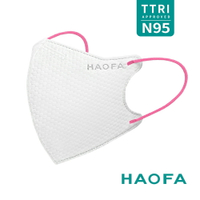 HAOFA氣密型99%防護立體醫療口罩彩耳款-桃紅(10入)