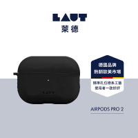 【LAUT 萊德】AirPods Pro 2 矽膠防塵保護殼-黑(支援無線充電)