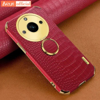 For Realme 11 5G Realme11 Coque Luxury PU Leather Phone Case For Realme 11 Pro Plus Cover Ring Holder Silicone Protection Case