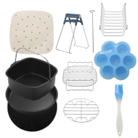 Air Fryer Accessories Compatible for Philips Air Fryer, COSORI and Deluxe Deep Fryer Accessories Set of 12-6.5
