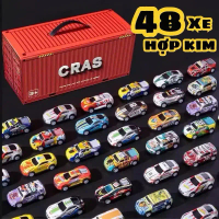 [ Giá Ưu Đãi ] Mô Hình 48 Xe Thể Thao Bằng Hợp Kim Chạy Đà Đường Đua Hộp Đựng Hình Thùng Container