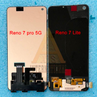 Original AMOLED For Oppo Reno 7 lite LCD Frame CPH2343+Touch Panel Digitizer For Oppo Reno7 Pro 5G LCD PFDM00 Display Display