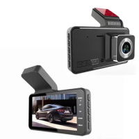 Hidden dash cam front and rear dual recording ultra high definition 1080P 4 inch screen dual lens dash cam