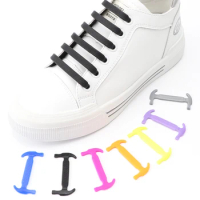 Elastic Silicone Shoelaces for Sneakers No Tie Shoe Laces Rubber Without Ties Shoelace Man Women Child Adult Shoe Lace 16pcs/set
