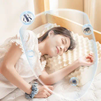 60x40cm Thailand Latex Pillow Soft Rebound Neck Ergonomic Cervical Pillow Orthopedic for Sleep Latex Pillow Washable Pillow Case