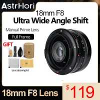 AstrHori 18mm F8 Tilt Shift Lens Full Frame Ultra Wide Angle Lens Manual Prime Lens for Canon RF/Nikon Z/Sony E Mount/Leica L