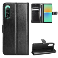 Fashion Wallet PU Leather Case Cover For Sony Xperia 10 IV Flip Protective Phone Back Shell With Card Holder Sony Xperia 1 IV
