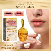 EELHOE Lip Care Oil Hydrating Dry Skin Balm Fade Lines Long Lasting Brightening Nourishing Natural Honey Moisturizing Lip Mask