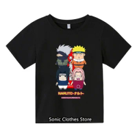 Naruto Hatake Kakashi Tshirt for Teen Boys Clothes New Fashion Children T-shirt Anime Naruto Tshirt Kids Tees Tops Dropshipping