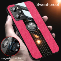 Cloth Case For OPPO Realme GT NEO 2 3 5 Realme Q2 Q3 Realme X XT X2 X7 X50 Pro Shockproof Ring Stand TPU Bumper Phone Back Cover