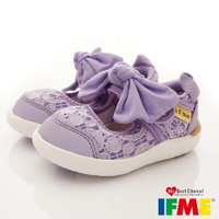 ★IFME日本健康機能童鞋-蕾絲娃娃款IF20-081202紫(寶寶段)