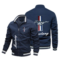 Summer New Hot Sale Ford Mustang Logo Men's Jacket Fashion Brand Jacket High Quality Oversized Moto Racing Breathable Top