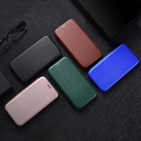 Fashion Flip Carbon ShockProof Wallet Magnetic Leather Cover TCL 40T Case For TCL 40T 40 T Protective Phone Bags
