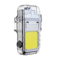 Lampu Senter Bara Terang Mini Led 3 Mode Anti AIr Isi Ulang COB Senter Listrik Transparan Ringan