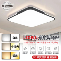 XINGMU 興沐 臥室方形LED吸頂燈護眼平板燈(無極調光/遠程遙控/全光譜65W)