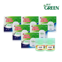【Green 綠的】抗菌潔手乳220ml瓶裝x6+220ml補充瓶x6+香氛保濕乾洗手凝露-葡萄柚&amp;萊姆40mlX2