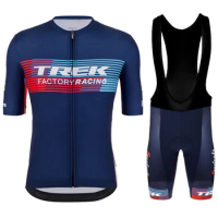 Sports Set TREK Professional Cycling Shirt Men's Blouse Suits 2024 Jacket Shorts Mountain Bike Man Mtb Clothing Maillot Cyclisme