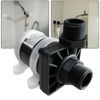 หัวปั๊มน้ำแบบไม่มีขิก 12V/24V DC พร้อมเกลียวแนวตั้ง เป็นปั๊มเพิ่มแรงดัน