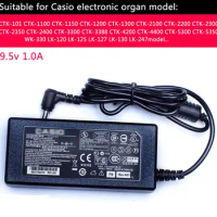 9.5v 1.0A Power Adapter For Ca.sio CTK-1150 CTK-1300 CTK-2100 CTK-2200 CTK-2300 CTK-2400 CTK-3300 Electronic organ charger