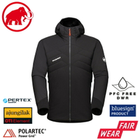 【MAMMUT 瑞士 男 Flex Hooded Jacket 機能化纖連帽外套《黑/幻影》】1013-02150/保暖外套