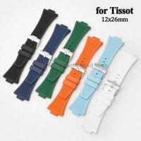 Rubber Strap for Tissot PRX Powermatic 12mm Stainless Buckle Men Soft Silicone Bracelet Sport Replac