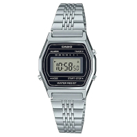 【CASIO 卡西歐】電子錶 中性電子錶 不鏽鋼錶帶 黑色錶面 防水 碼錶功能(LA690WA-1D)