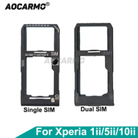 Aocarmo For Sony Xperia 1 II / 5 II / 10 II Mark 2 X1ii X5ii X10ii Dual SIM Card Holder Tray Slot Replacement Part